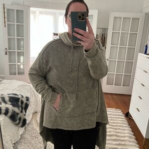 Free People Extreme Washed Hoodie Heathered green in L